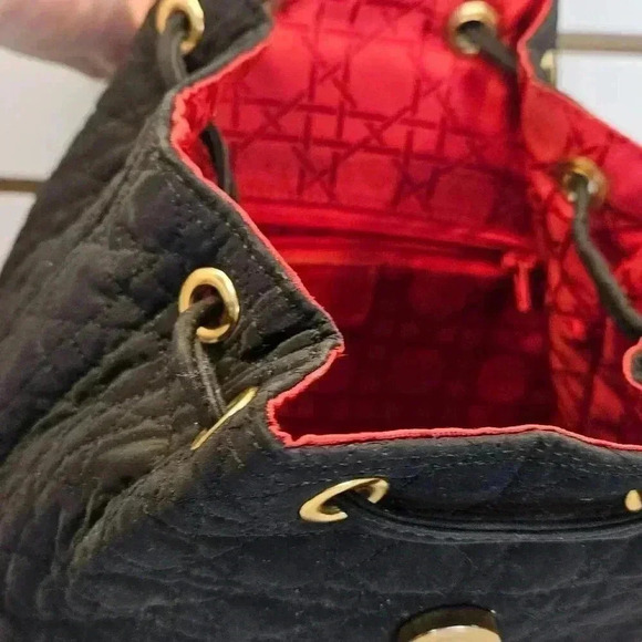 Dior Black Cannage Nylon Mini Drawstring Backpack - Picture 12 of 16